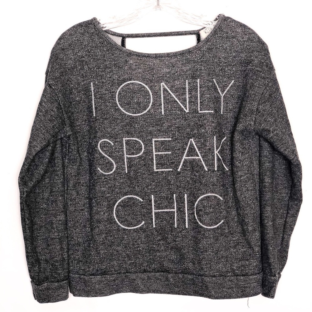 Open Back Graphic Funny Chic  Sweatshirt